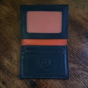 Martin Dingman Black and Orange Edward Saddle Leather ID Wallet
